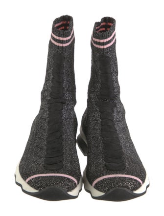 Fendi Glitter Accents Sock Sneakers