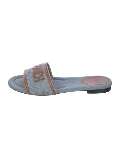 Fendi Denim Graphic Print Slides