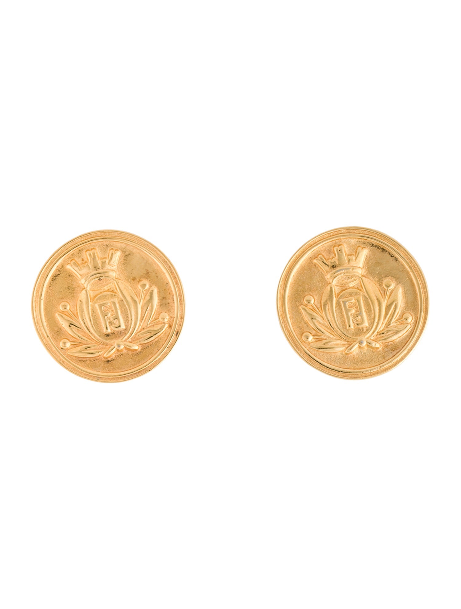 Fendi Roma Coin Stud Earrings