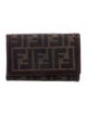 Fendi Zucca FF Logo Canvas Compact Wallet