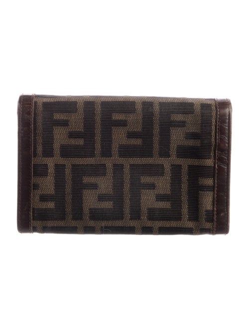 Fendi Zucca FF Logo Canvas Compact Wallet