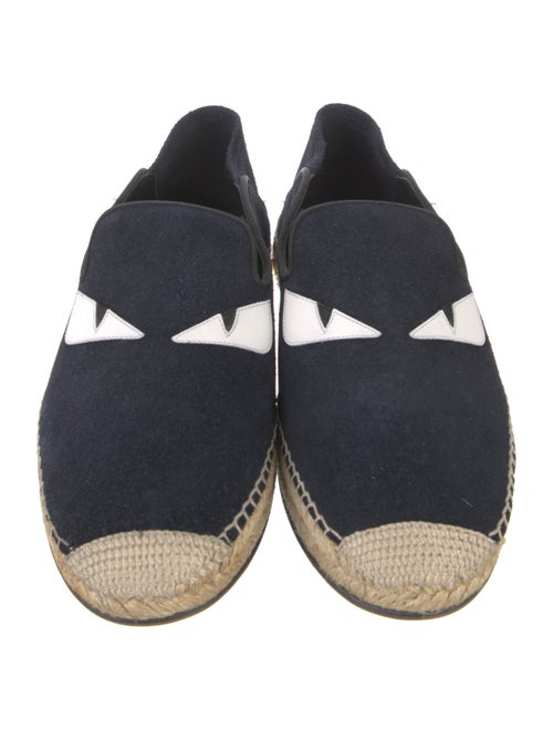 Fendi Monsters Motif Suede Loafers