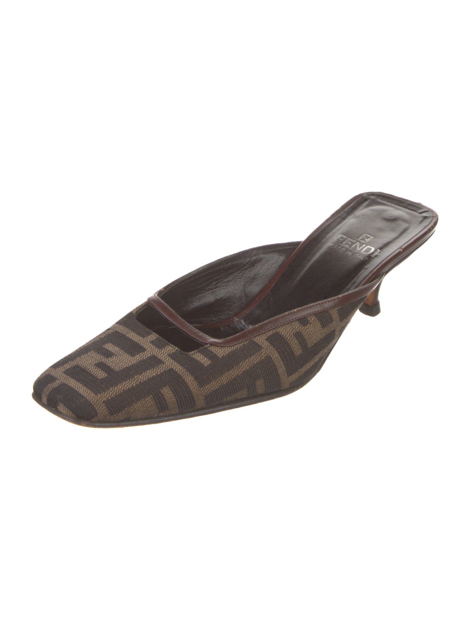 Fendi Zucca FF Logo Canvas Mules