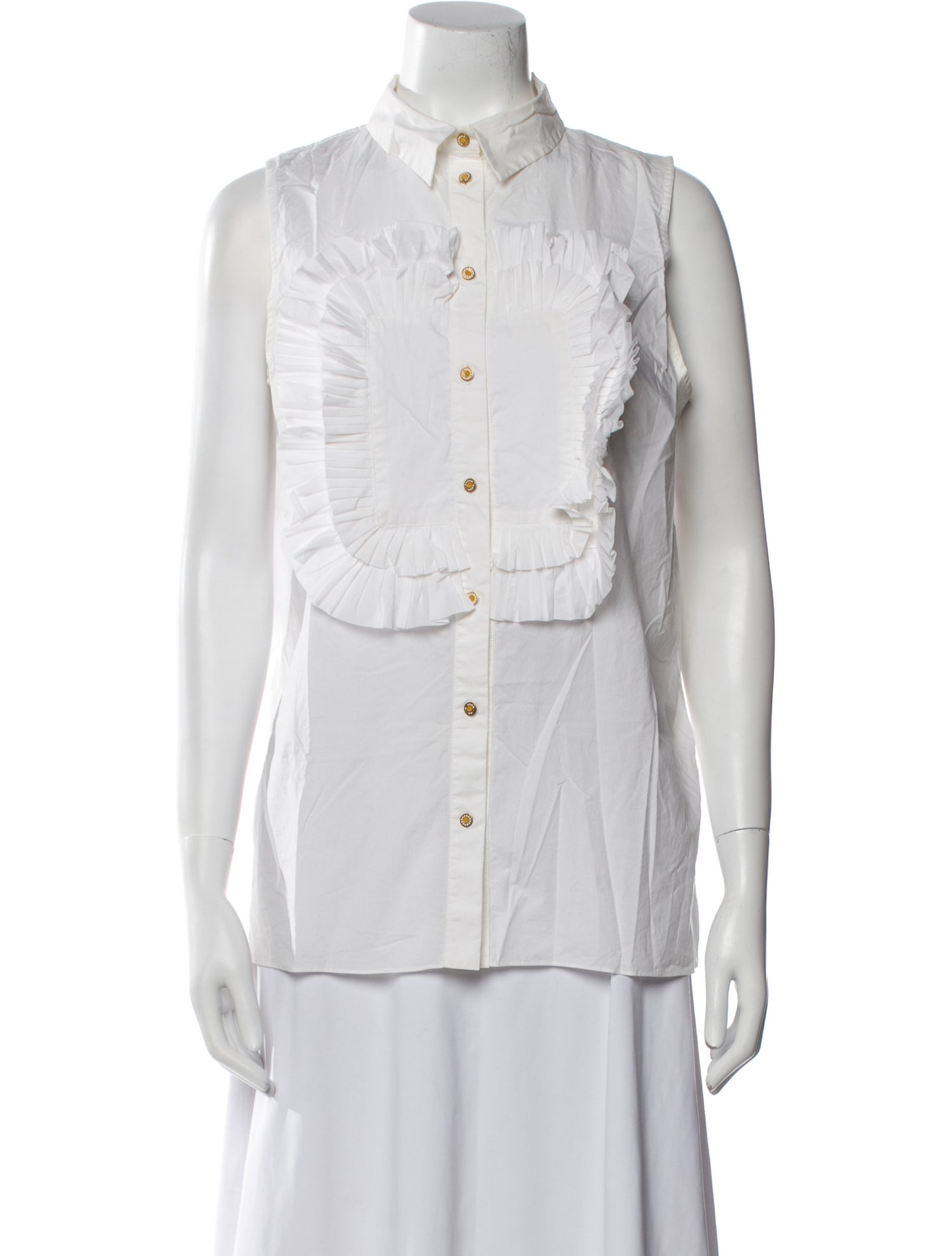 Fendi Sleeveless Button-Up Top