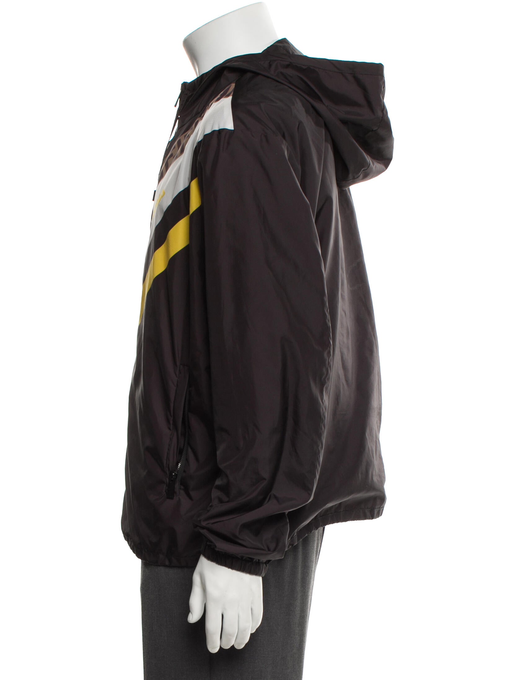 Fendi Zucca FF Logo Striped Windbreaker