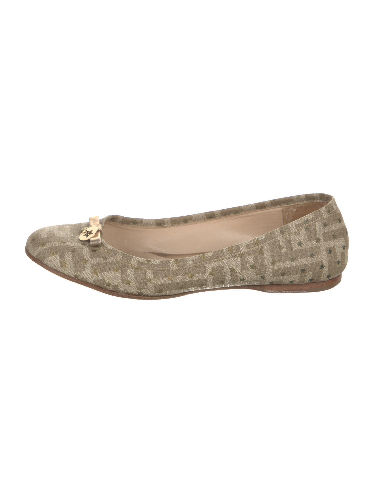 Fendi Canvas Printed Ballet Flats