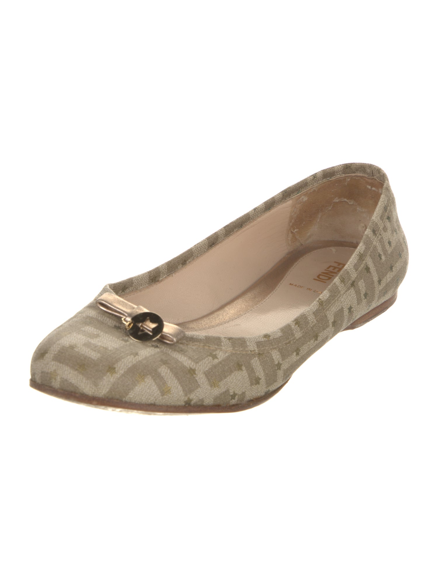 Fendi Canvas Printed Ballet Flats