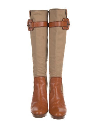 Fendi Canvas Colorblock Pattern Boots