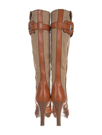 Fendi Canvas Colorblock Pattern Boots