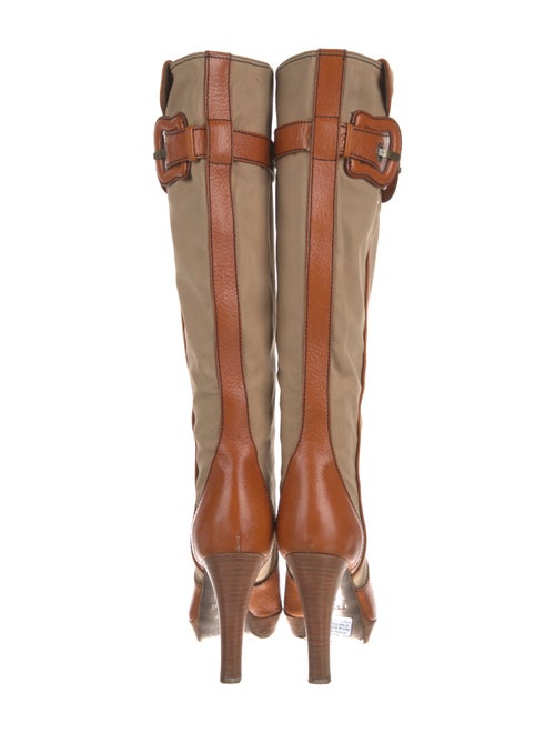 Fendi Canvas Colorblock Pattern Boots