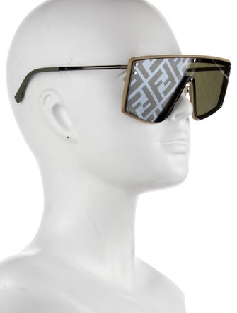 Fendi Zucca FF Logo Shield Sunglasses