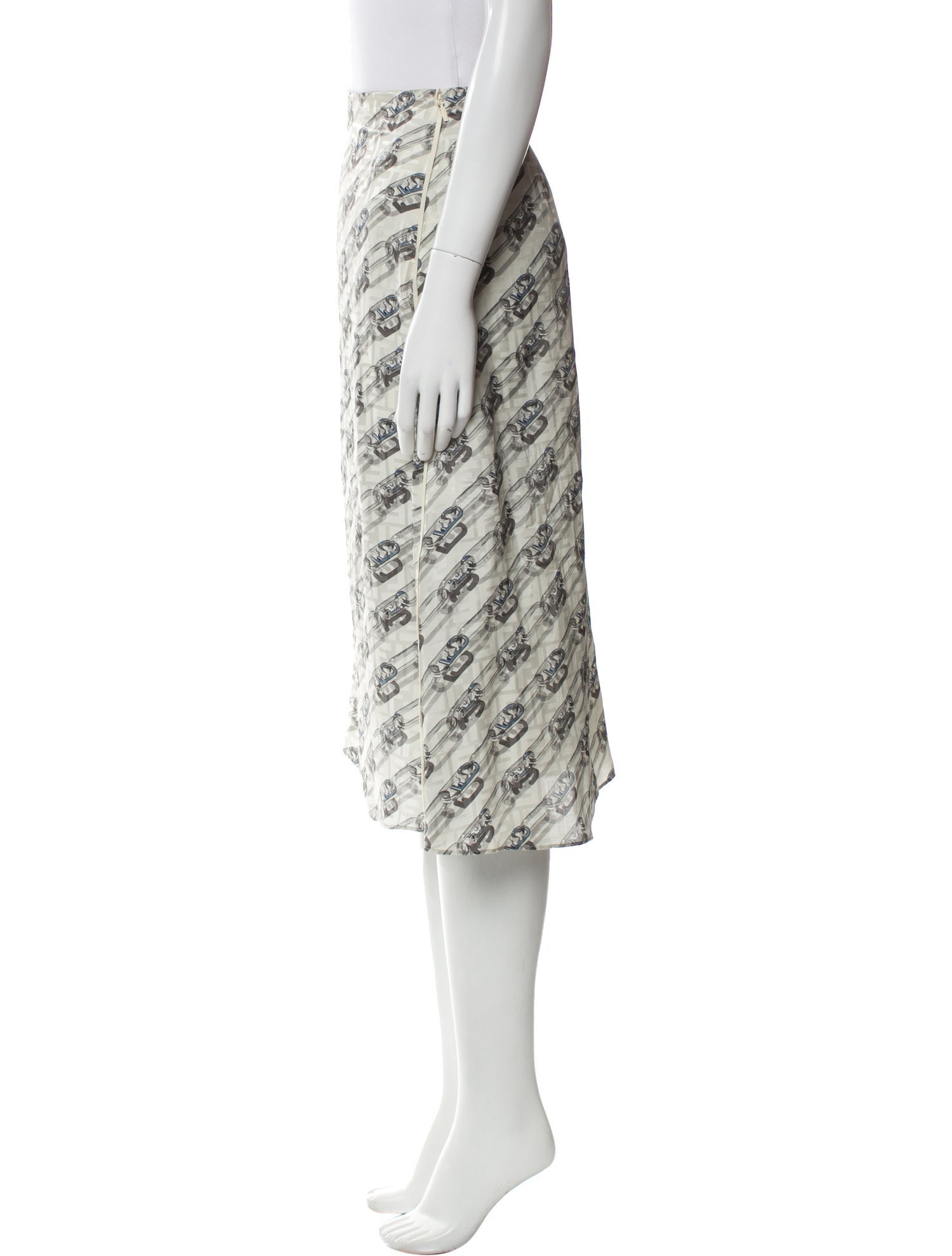 Fendi Silk Knee-Length Skirt