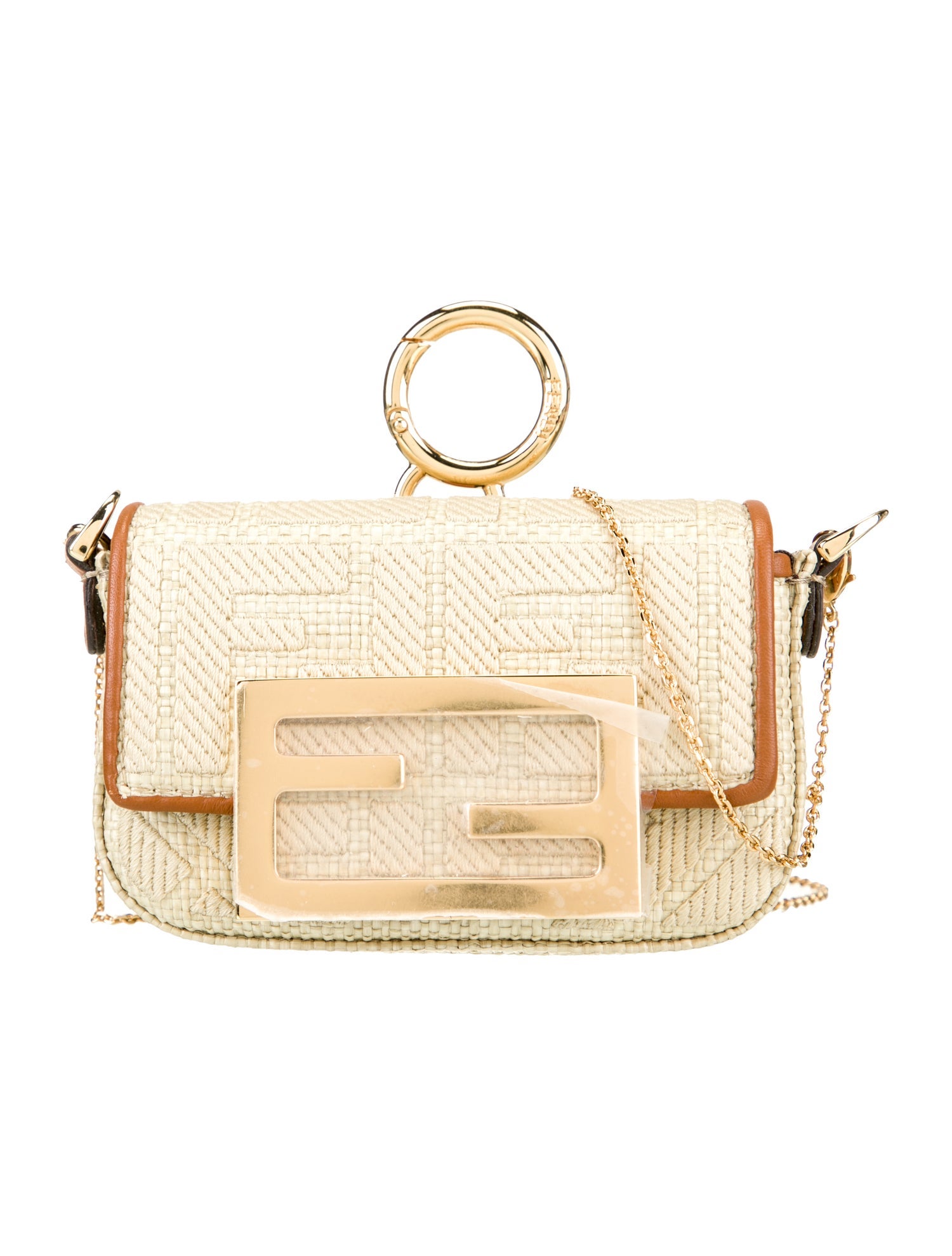 Fendi Zucca FF Raffia Canvas Vitello King FF Embroidered Nano 2023