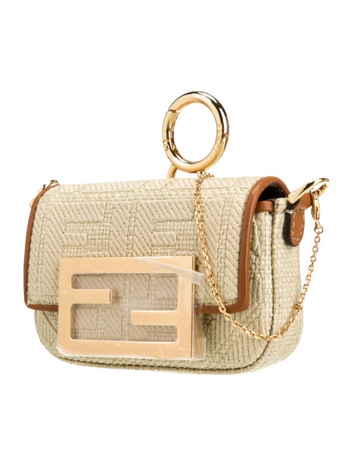 Fendi Zucca FF Raffia Canvas Vitello King FF Embroidered Nano 2023