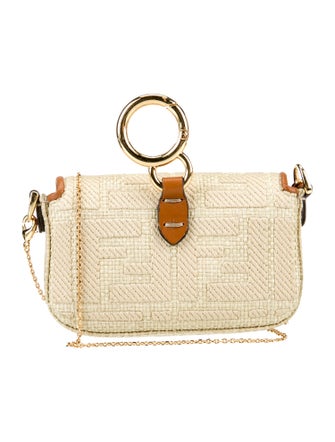 Fendi Zucca FF Raffia Canvas Vitello King FF Embroidered Nano 2023