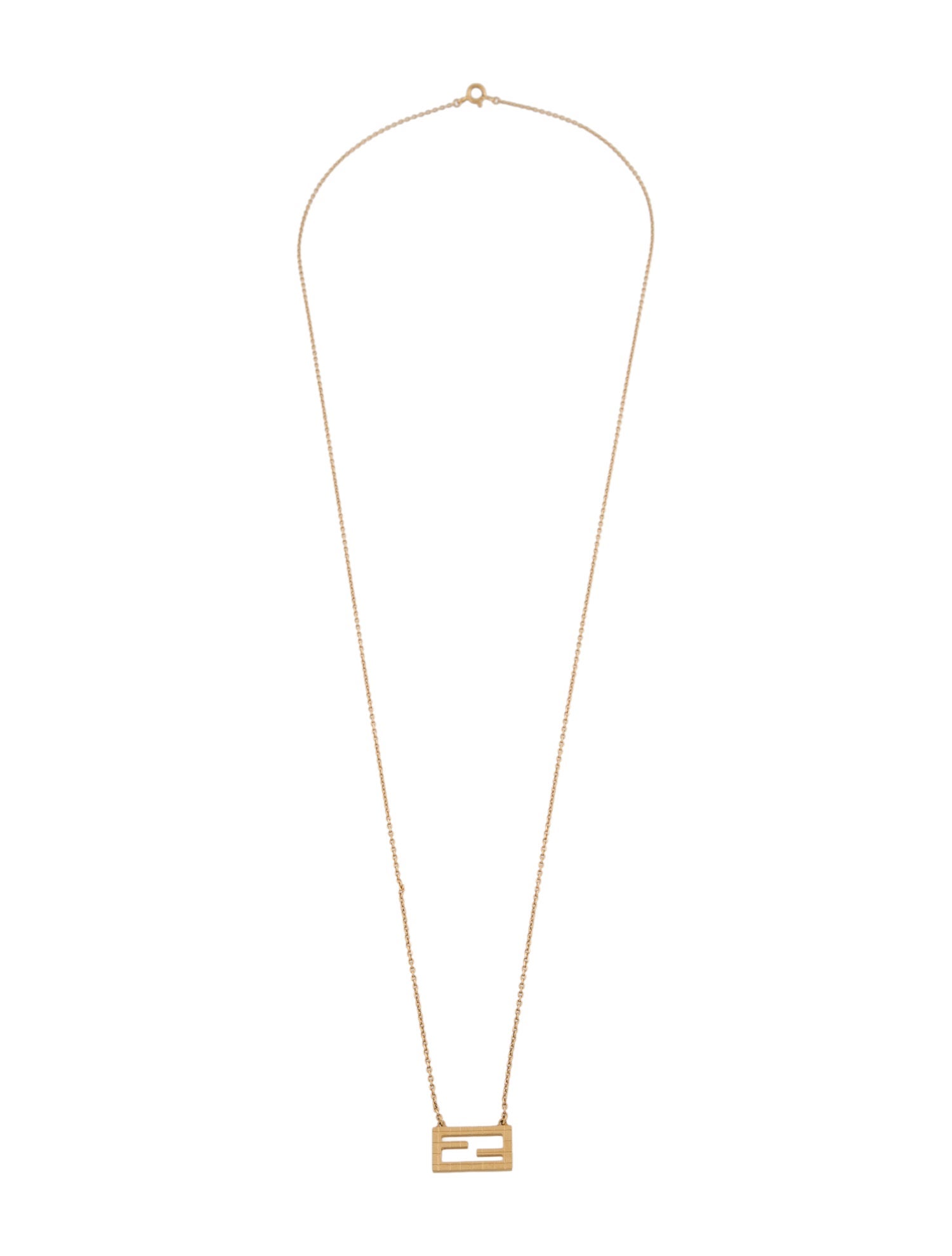 Fendi Logo Baguette Pendant Necklace