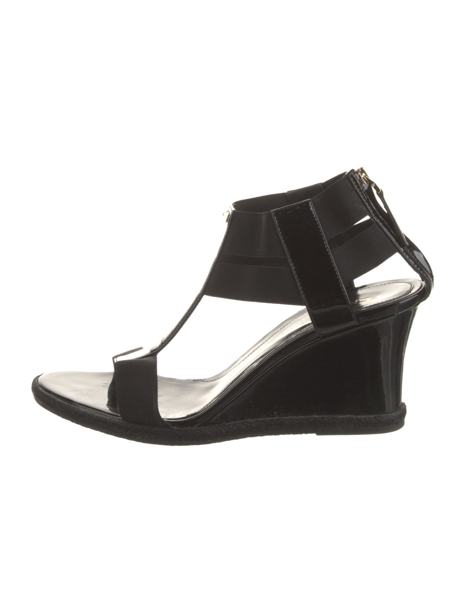 Fendi Patent Leather T-Strap Sandals