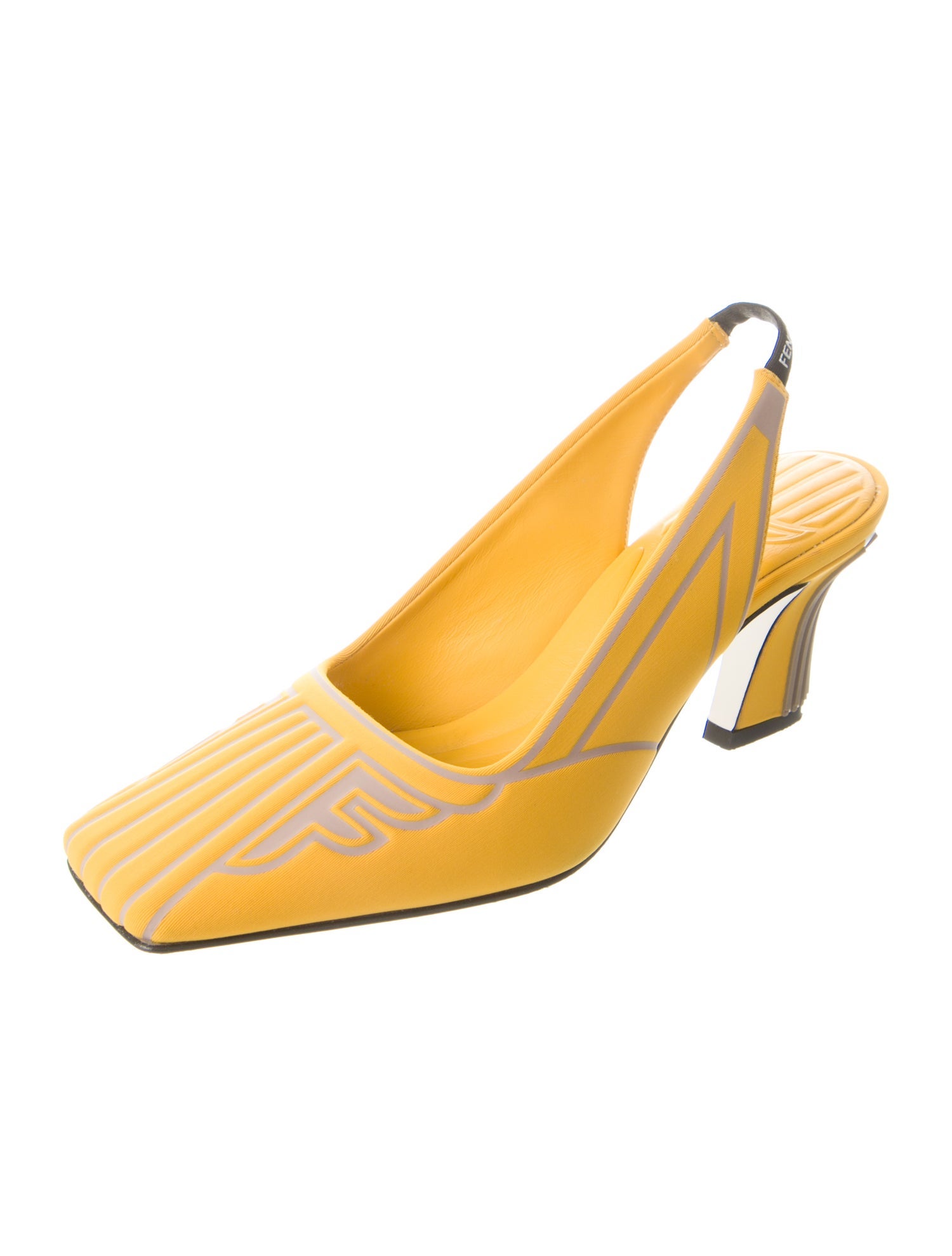 Fendi Neoprene Printed Slingback Pumps