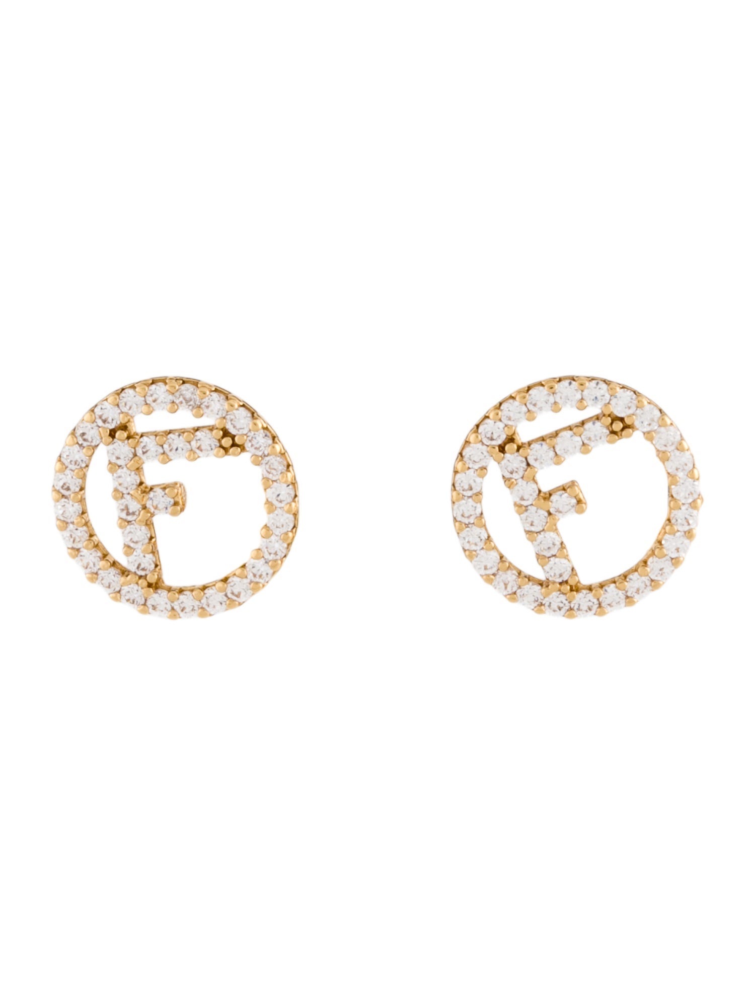 Fendi Crystal 'F Is Fendi' Stud Earrings
