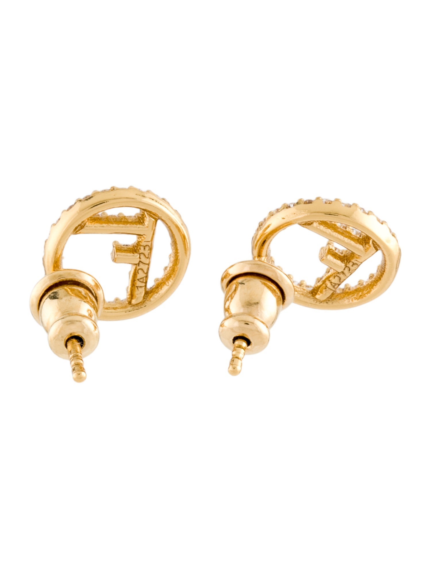 Fendi Crystal 'F Is Fendi' Stud Earrings