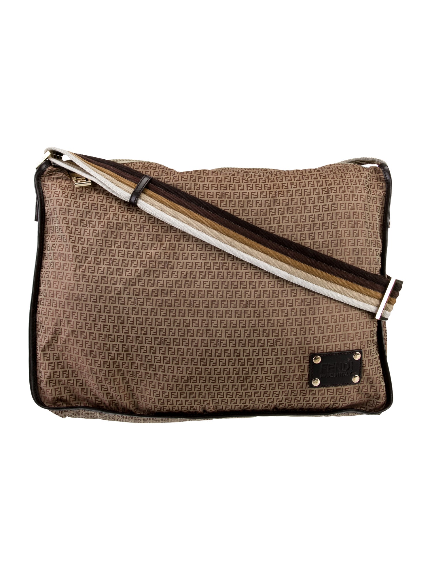 Fendi Zucchino FF Messenger Bag Vintage