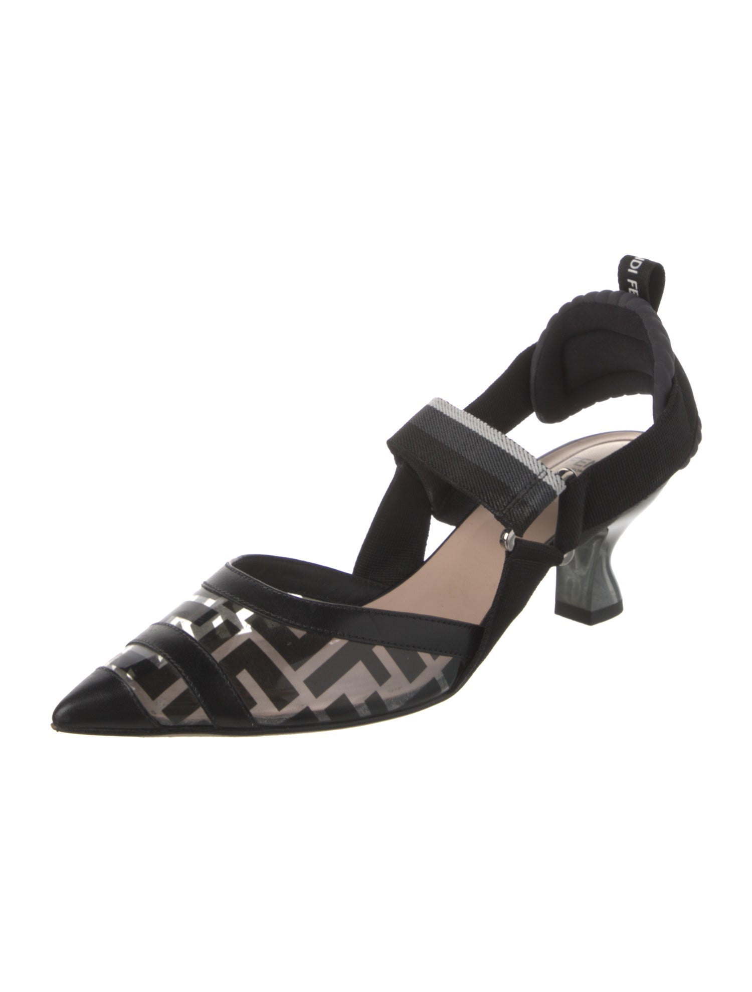 Fendi Zucca FF Logo Printed Slingback Pumps