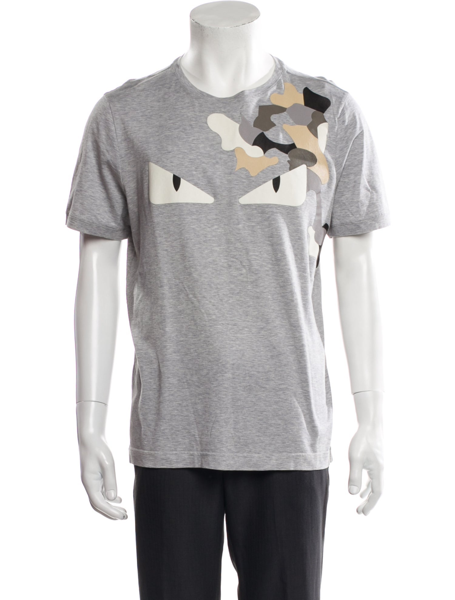 Fendi Monsters Motif Crew Neck T-Shirt