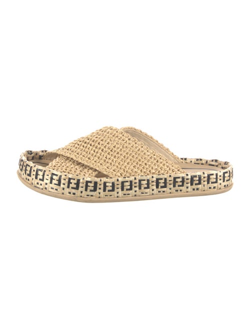 Fendi Zucca FF Logo Raffia Espadrilles