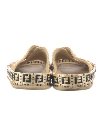 Fendi Zucca FF Logo Raffia Espadrilles
