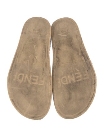 Fendi Zucca FF Logo Raffia Espadrilles