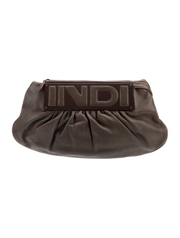 Fendi Clutches Leather To You Large Vintage