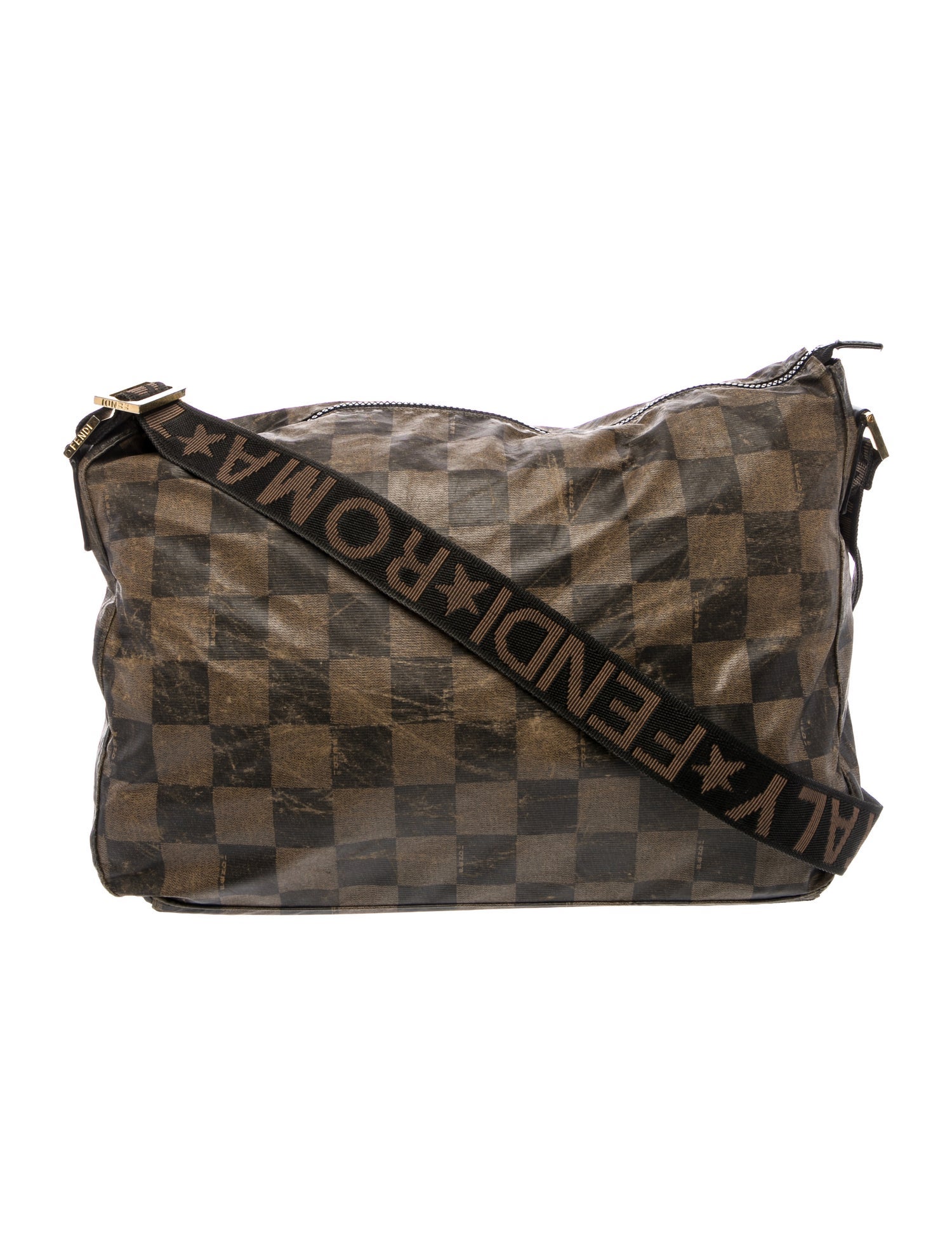 Fendi Pequin Messenger Bag Vintage