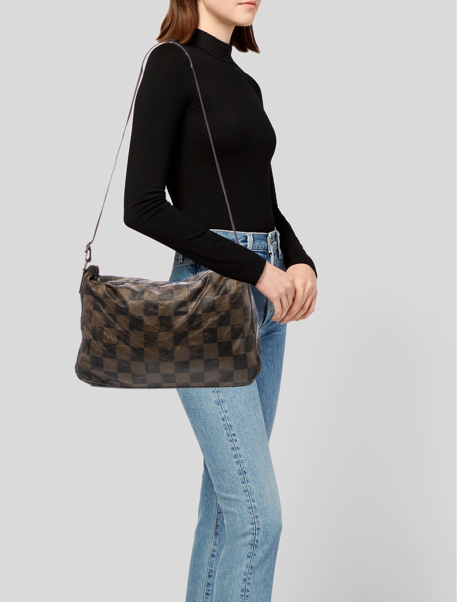 Fendi Pequin Messenger Bag Vintage