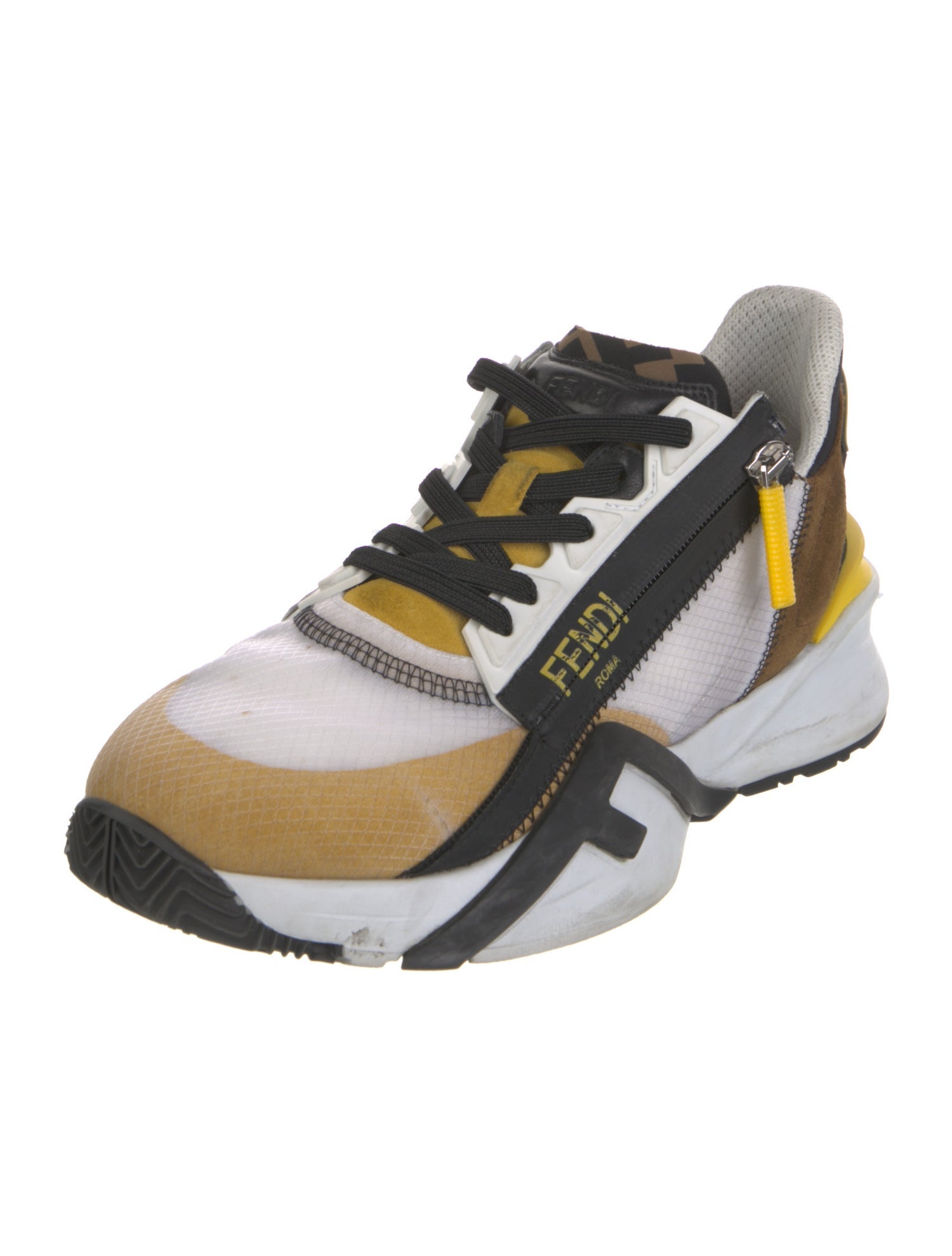 Fendi Zucca FF Logo Leather Sneakers