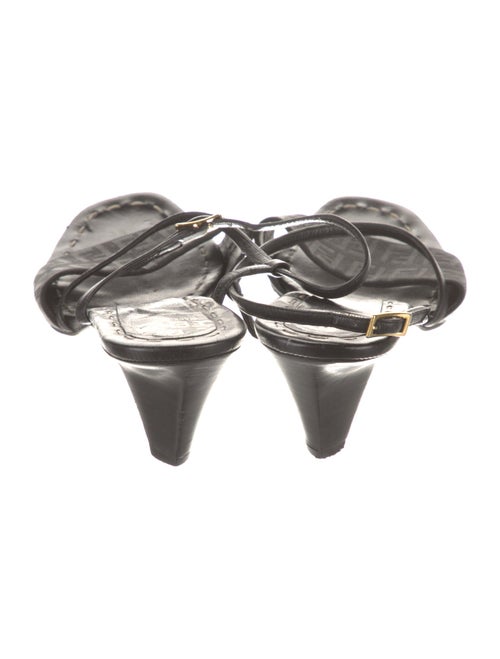 Fendi Zucca FF Logo Canvas Slingback Sandals