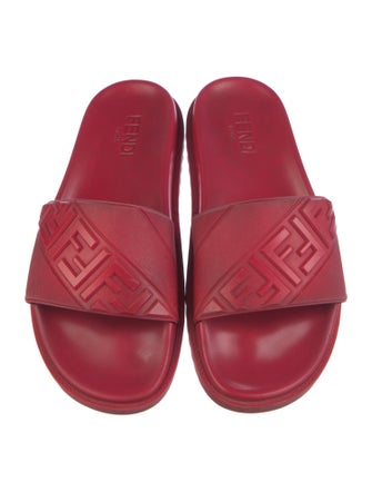 Fendi Zucca FF Logo Rubber Slides