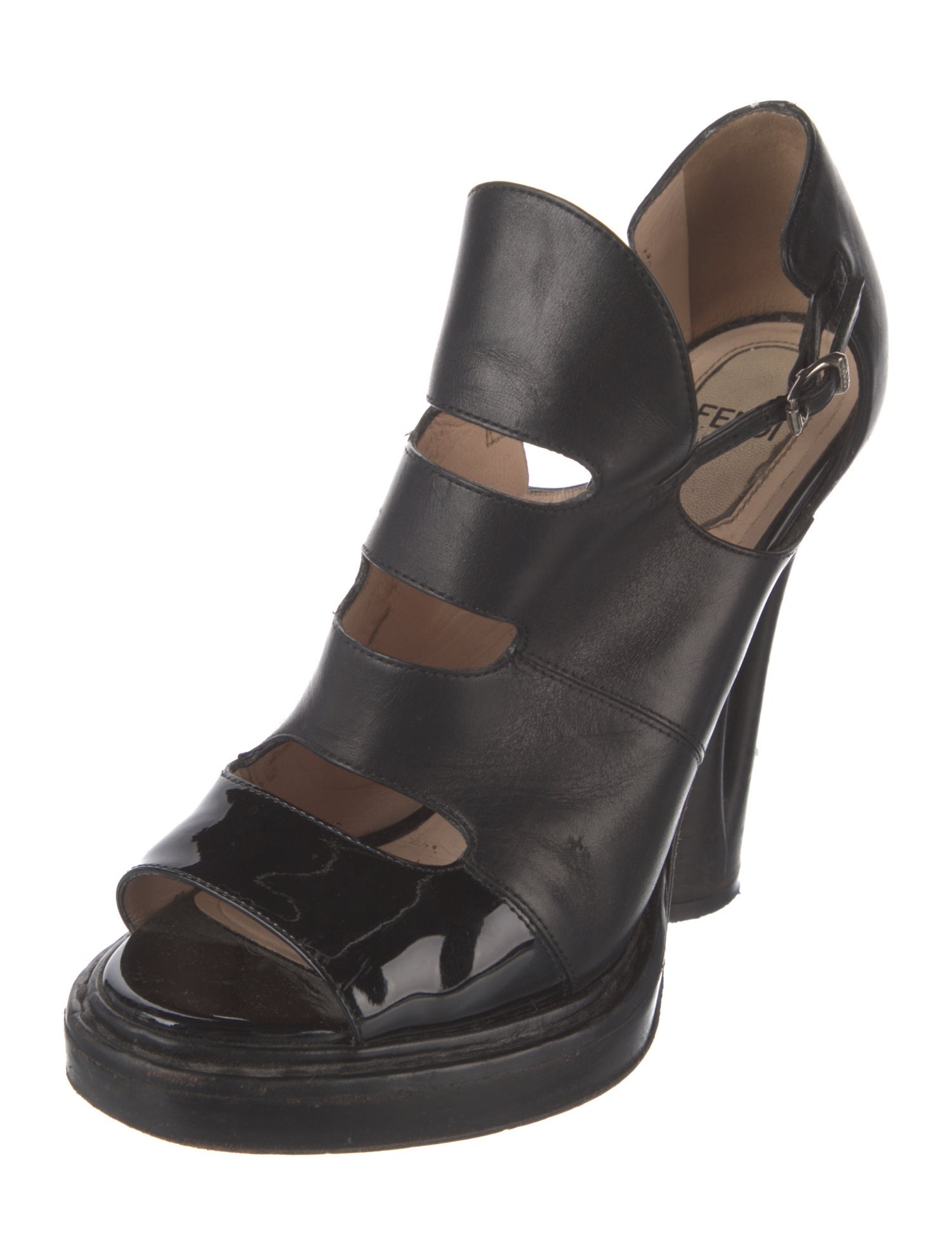 Fendi Leather Lasercut Accents Pumps