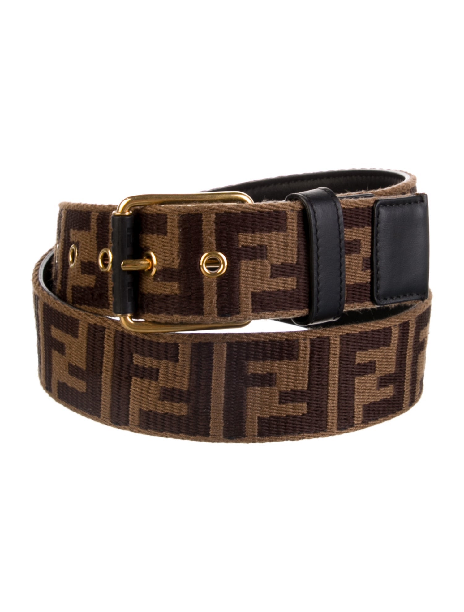 Fendi Zucca FF Logo Mesh Accents Belt