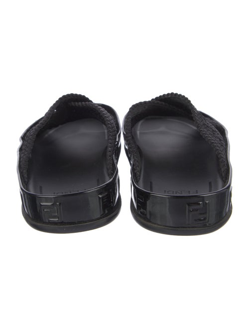 Fendi Zucca FF Logo Braided Accents Slides