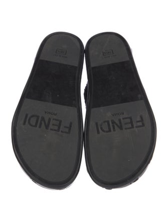 Fendi Zucca FF Logo Braided Accents Slides