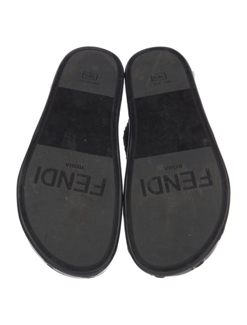Fendi Zucca FF Logo Braided Accents Slides