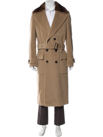 Fendi Zucca FF Logo Wool Trench Coat