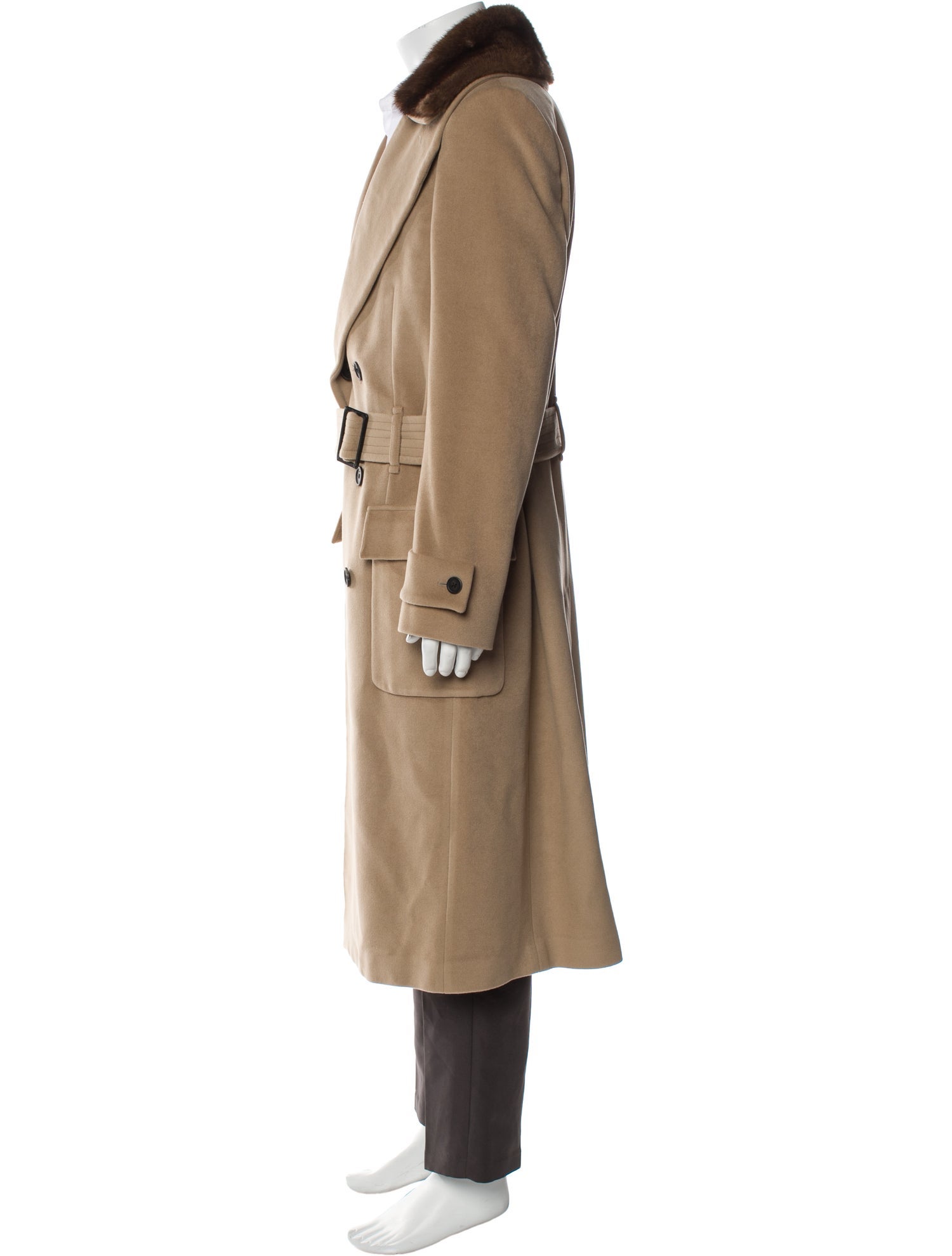 Fendi Zucca FF Logo Wool Trench Coat
