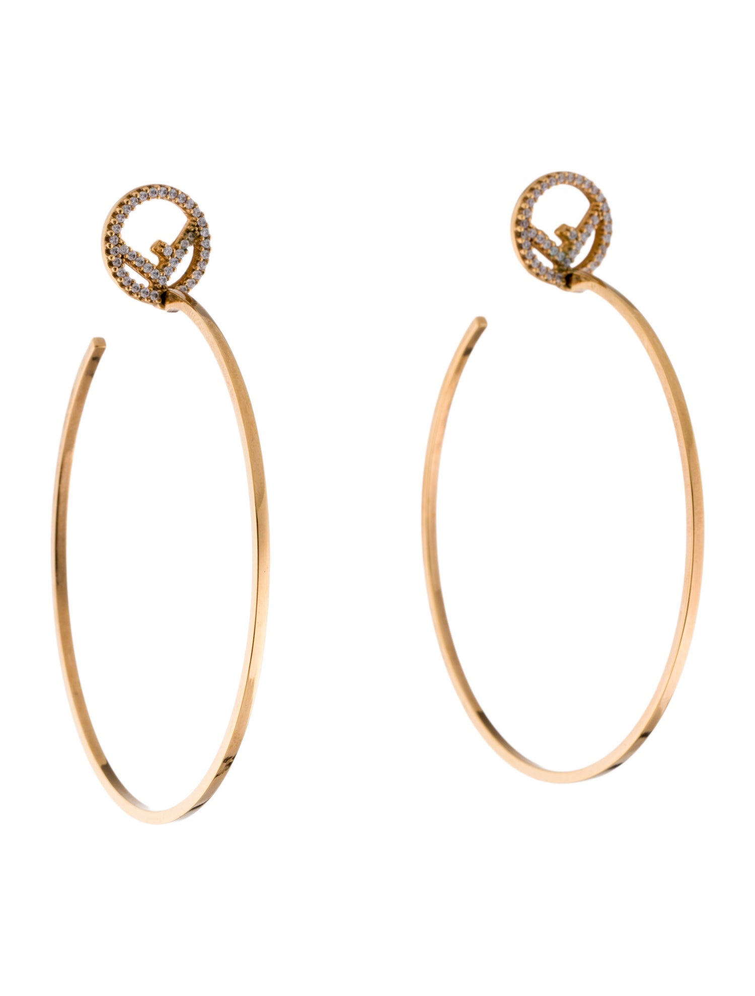 Fendi Crystal F Is Fendi Hoop Earrings