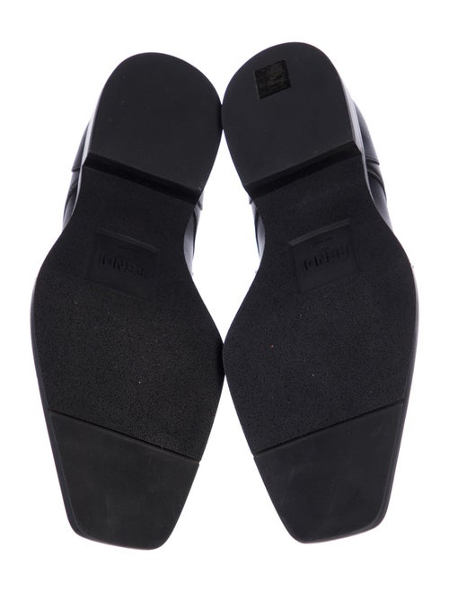 Fendi Leather Embroidered Accent Derby Shoes