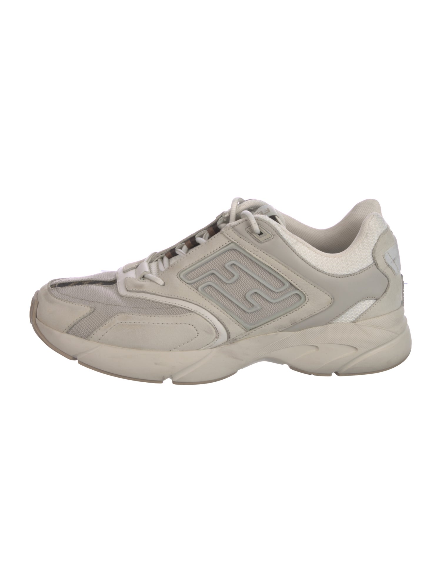 Fendi Zucca FF Logo Suede Athletic Sneakers