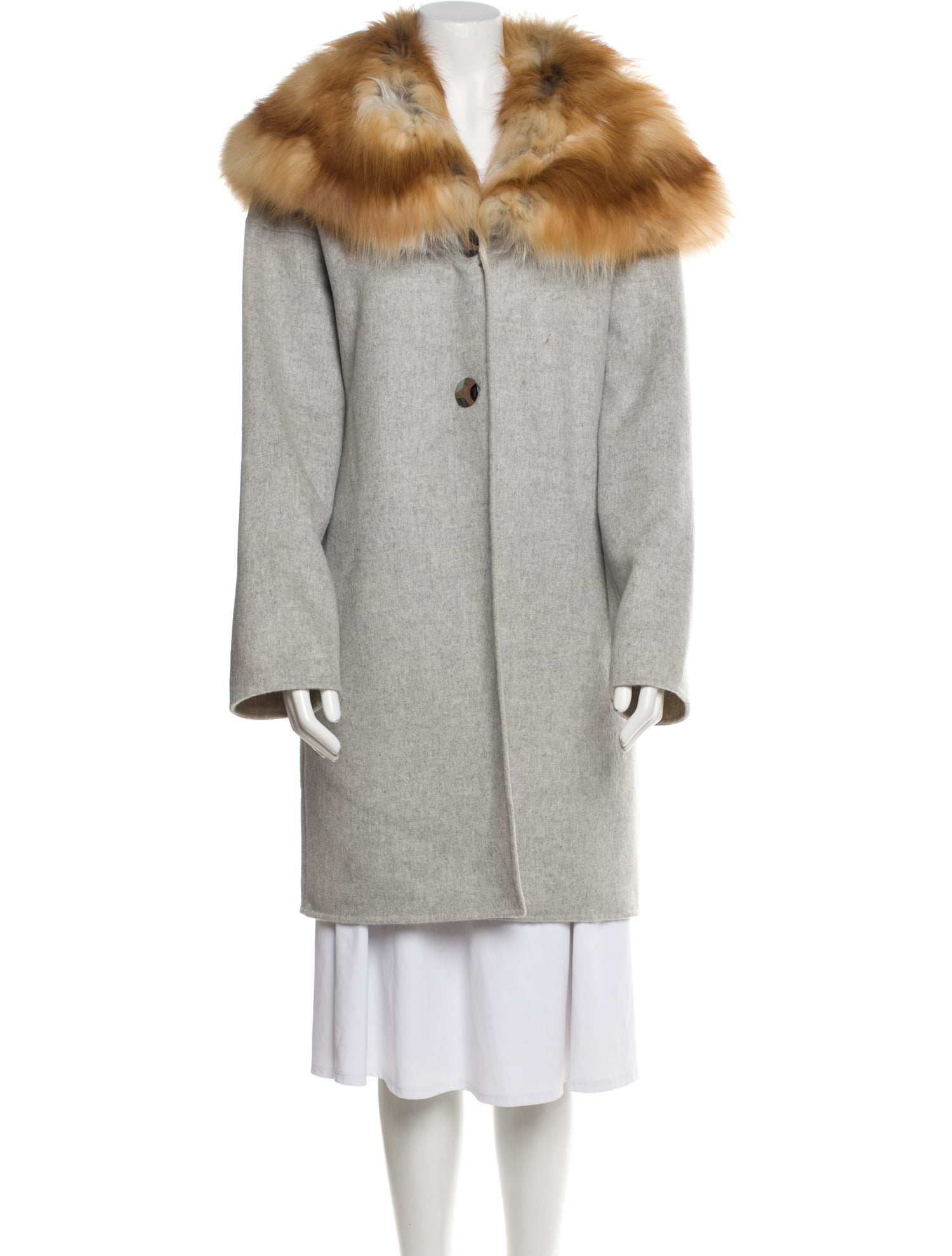 Fendi Cashmere Faux Fur Coat