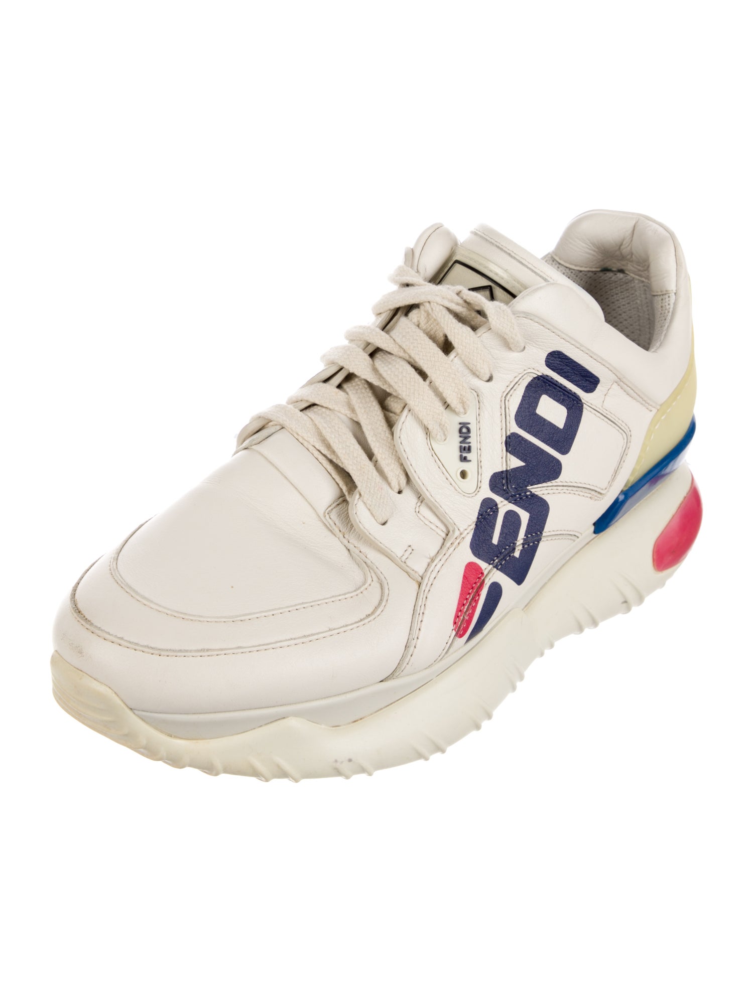 Fendi Leather Printed Sneakers
