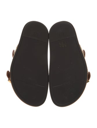 Fendi Raffia Colorblock Pattern Slides