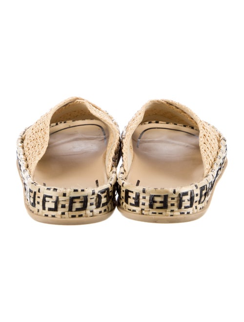 Fendi Zucca FF Logo Straw Espadrilles